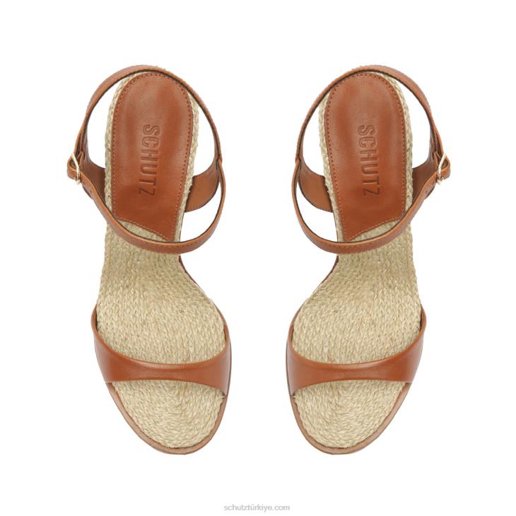 Schutz N42F268marbella atanado deri sandalet yeni ahşap