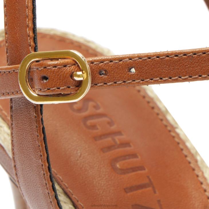 Schutz N42F268marbella atanado deri sandalet yeni ahşap