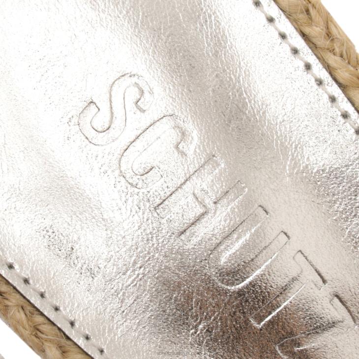 Schutz N42F270marbella orta metalik deri sandalet gümüş