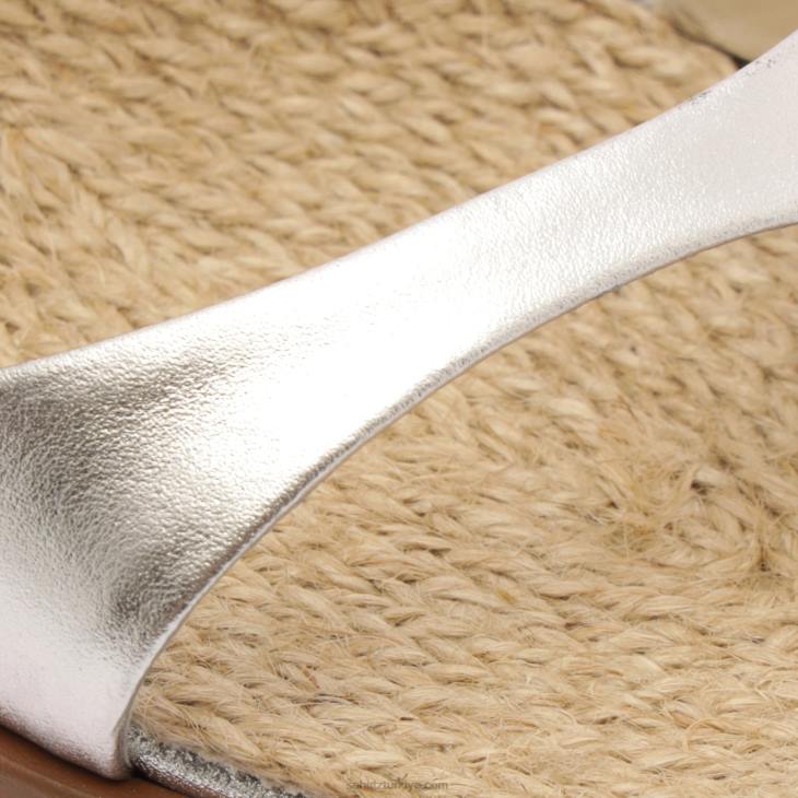 Schutz N42F270marbella orta metalik deri sandalet gümüş