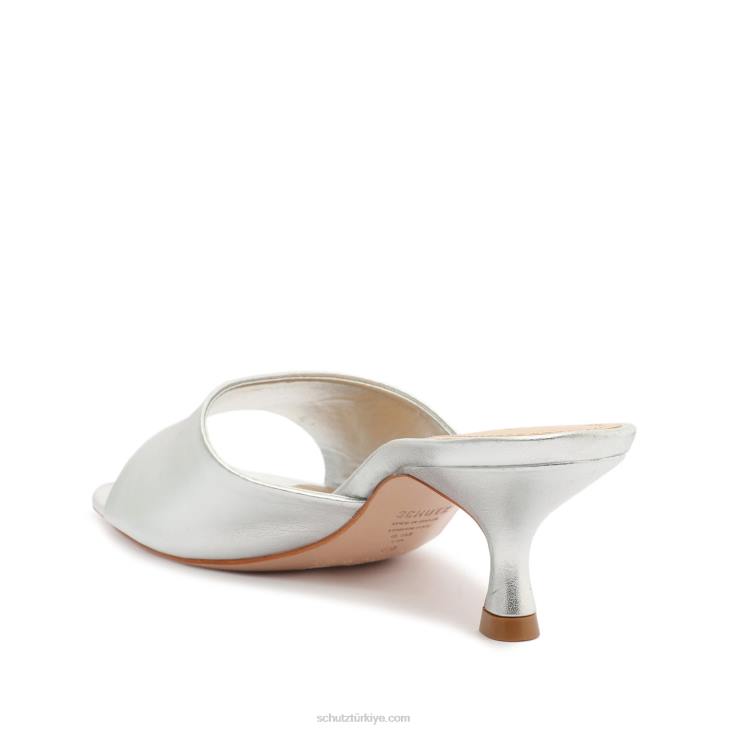 Schutz N42F271dethalia metalik deri sandalet gümüş