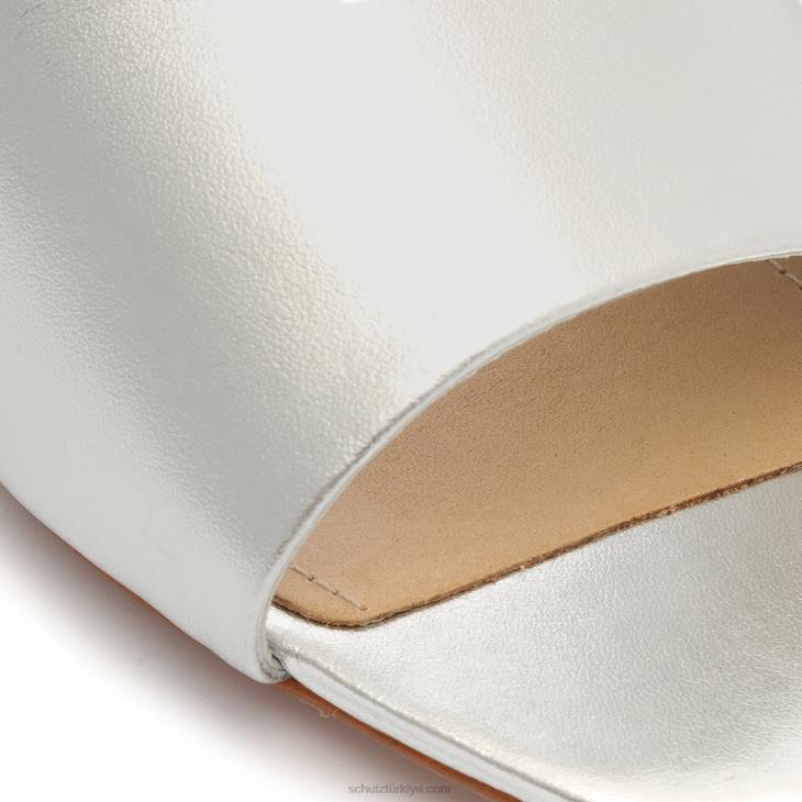 Schutz N42F271dethalia metalik deri sandalet gümüş