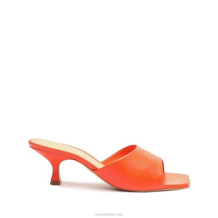 Schutz N42F272dethalia nappa deri sandalet alev turuncu