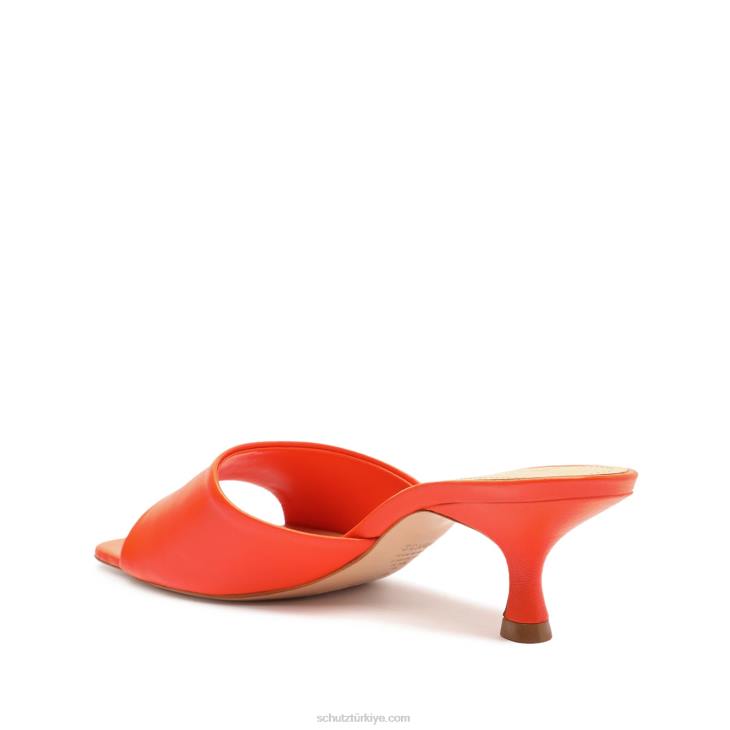 Schutz N42F272dethalia nappa deri sandalet alev turuncu