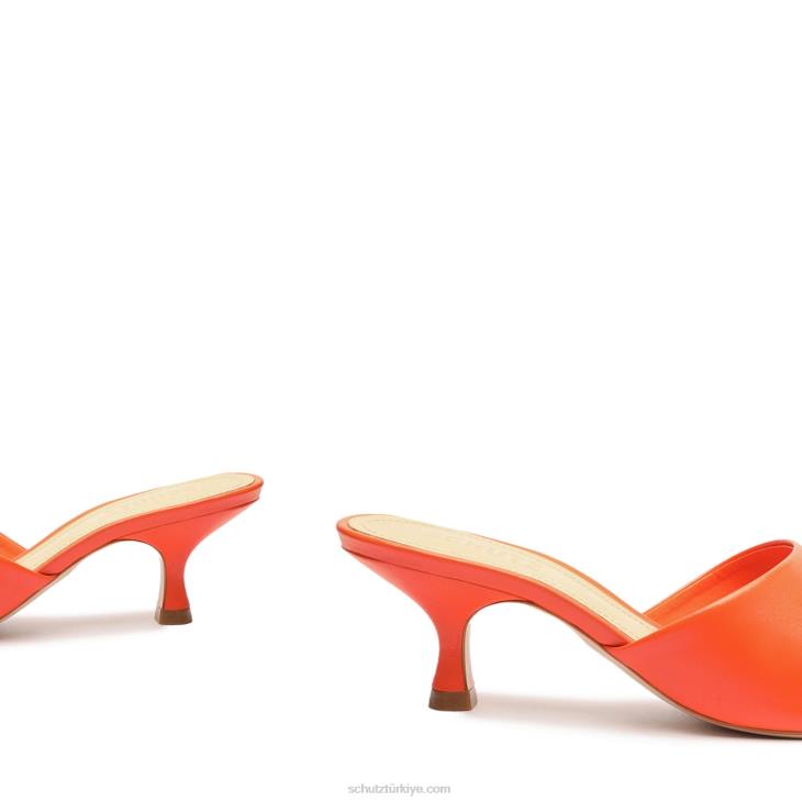 Schutz N42F272dethalia nappa deri sandalet alev turuncu