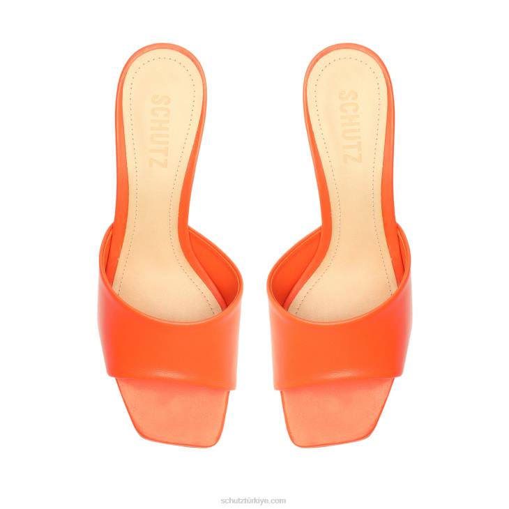 Schutz N42F272dethalia nappa deri sandalet alev turuncu