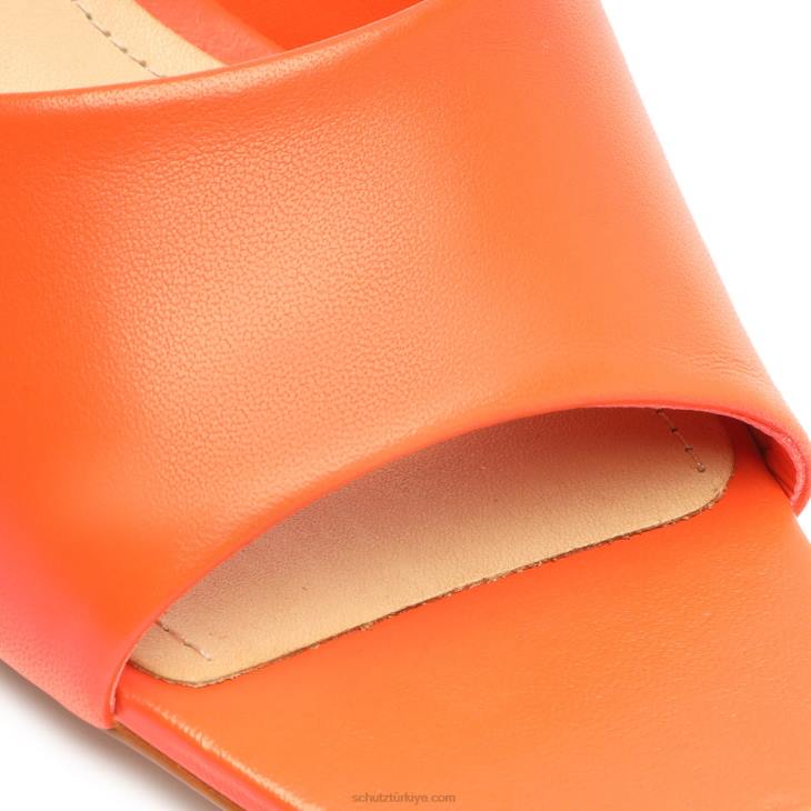 Schutz N42F272dethalia nappa deri sandalet alev turuncu