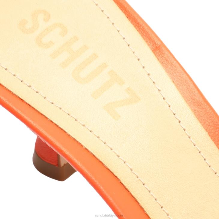 Schutz N42F272dethalia nappa deri sandalet alev turuncu