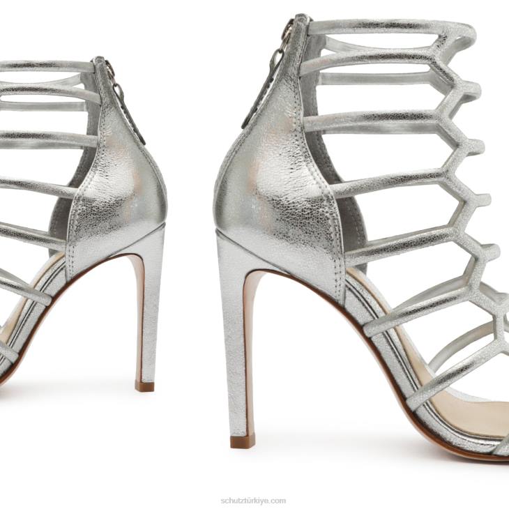 Schutz N42F275julianna metalik deri sandalet gümüş