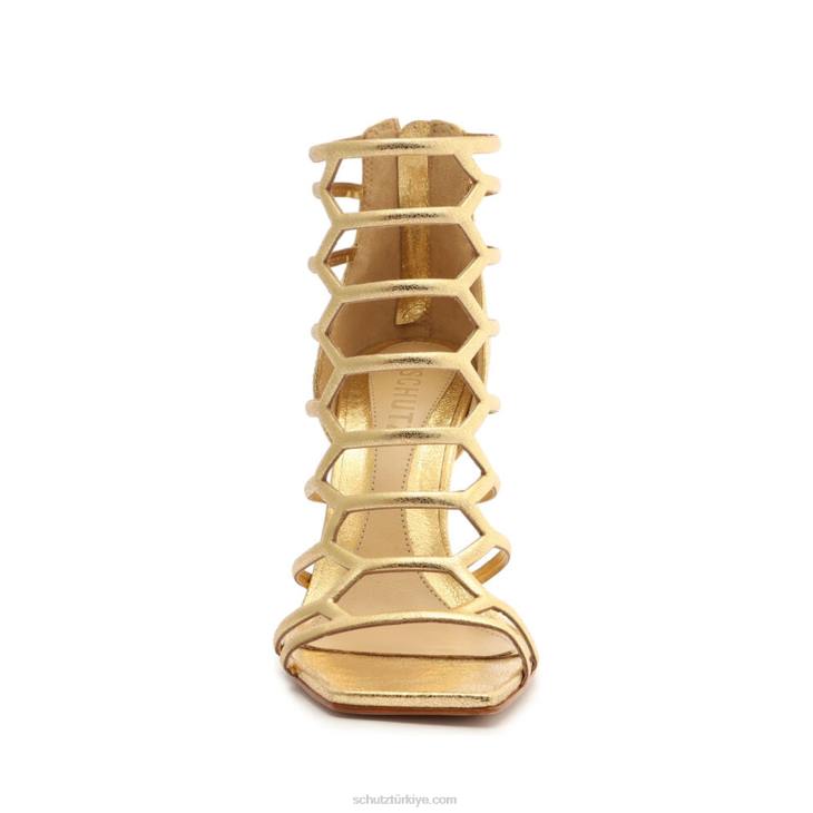 Schutz N42F276julianna metalik deri sandalet altın