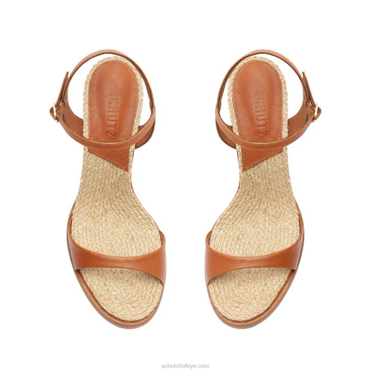 Schutz N42F280marbella mid atanado deri sandalet yeni ahşap