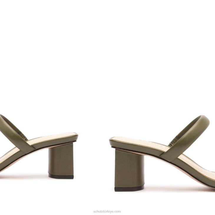 Schutz N42F28ully lo nappa deri sandalet askeri yeşil