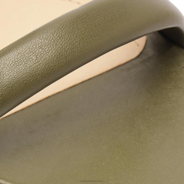 Schutz N42F28ully lo nappa deri sandalet askeri yeşil