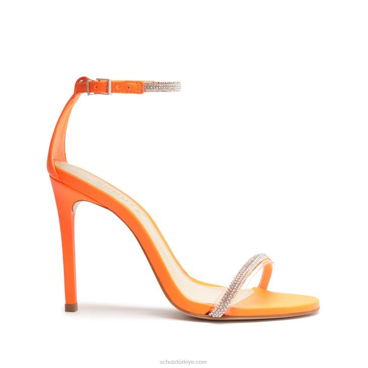Schutz N42F296fabienne streç deri ve vinil sandalet turuncu
