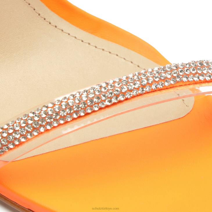Schutz N42F296fabienne streç deri ve vinil sandalet turuncu