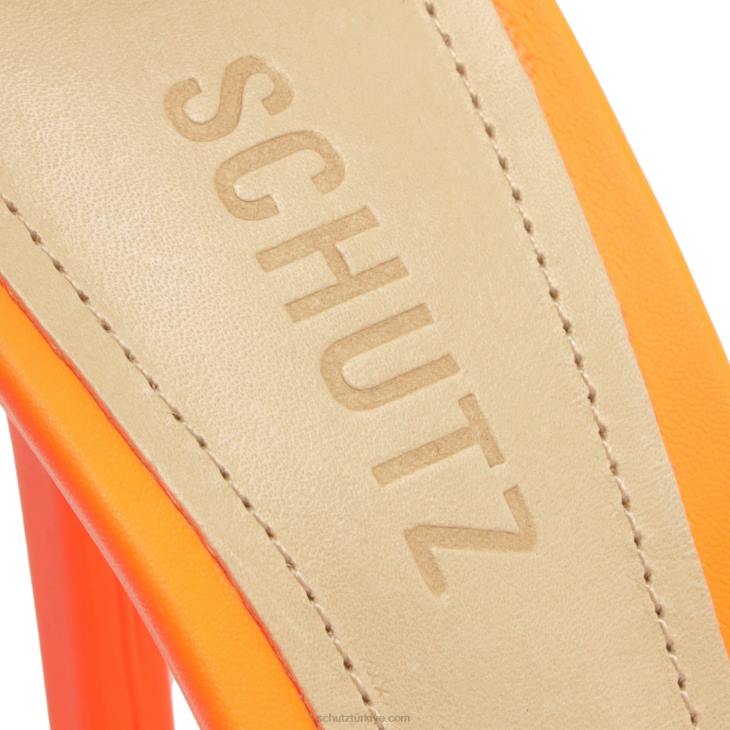 Schutz N42F296fabienne streç deri ve vinil sandalet turuncu