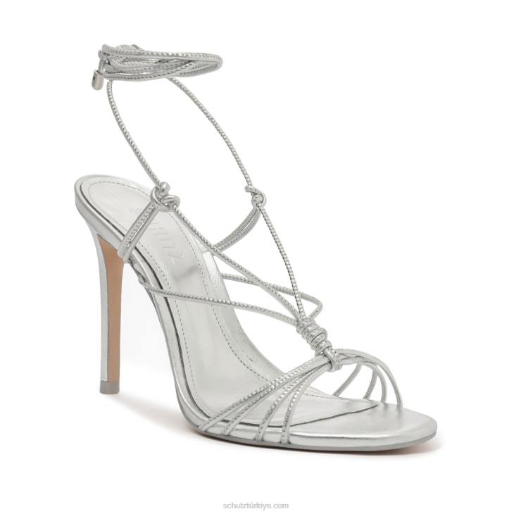 Schutz N42F297açelya metalik deri sandalet gümüş