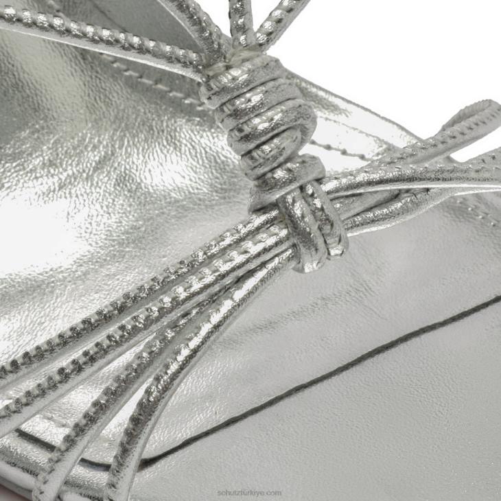 Schutz N42F297açelya metalik deri sandalet gümüş