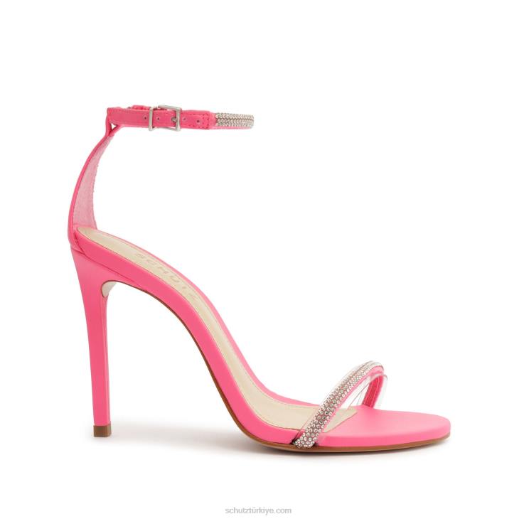 Schutz N42F298fabienne streç deri ve vinil sandalet pembe