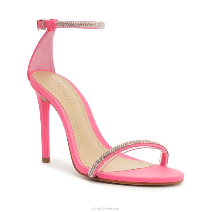 Schutz N42F298fabienne streç deri ve vinil sandalet pembe