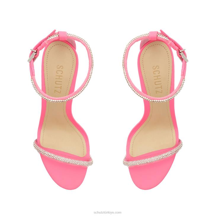 Schutz N42F298fabienne streç deri ve vinil sandalet pembe