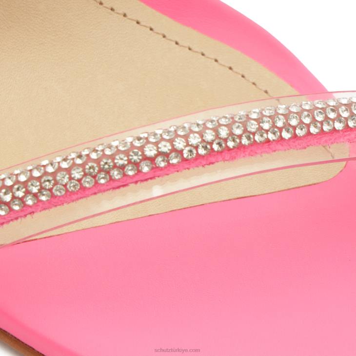 Schutz N42F298fabienne streç deri ve vinil sandalet pembe
