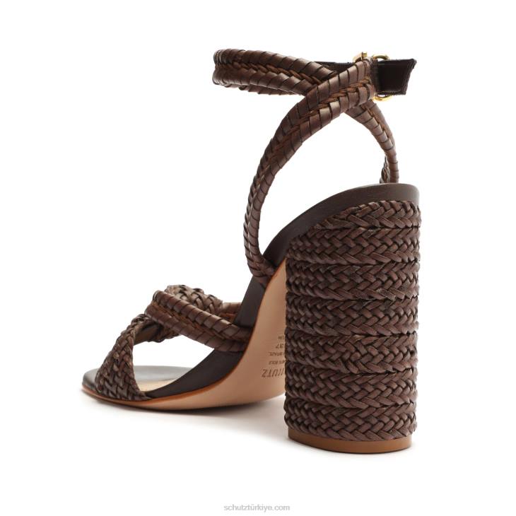 Schutz N42F2kareena nappa deri sandalet bitter çikolata