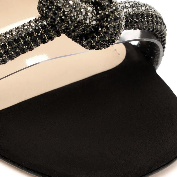 Schutz N42F304sivri nubuk ve vinil sandalet siyah