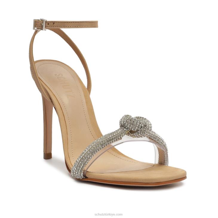 Schutz N42F305sivri nubuk ve vinil sandalet açık bej