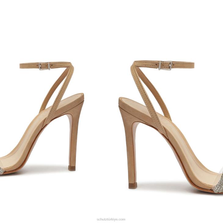 Schutz N42F305sivri nubuk ve vinil sandalet açık bej