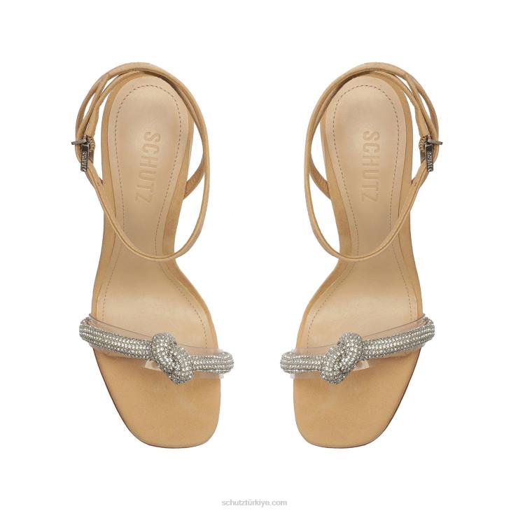 Schutz N42F305sivri nubuk ve vinil sandalet açık bej