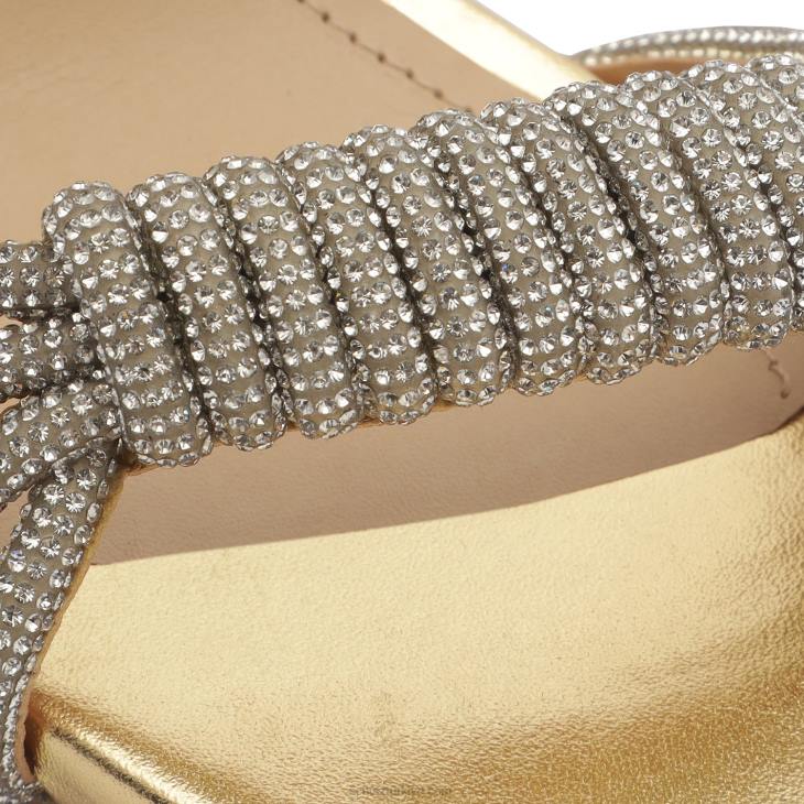 Schutz N42F306jewell metalik napa deri sandalet altın