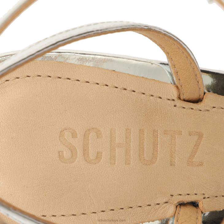 Schutz N42F309joenn specchio deri sandalet gümüş