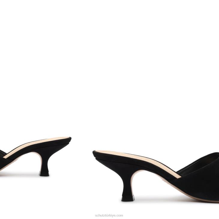 Schutz N42F319dethalia nubuk deri sandalet siyah