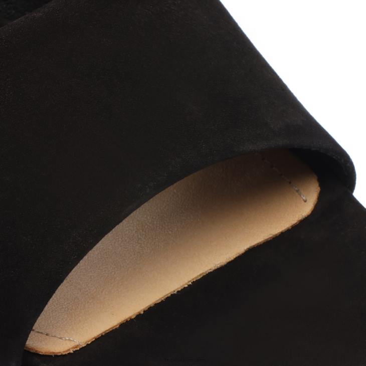 Schutz N42F319dethalia nubuk deri sandalet siyah