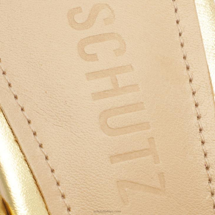 Schutz N42F31ully lo metalik deri sandalet altın
