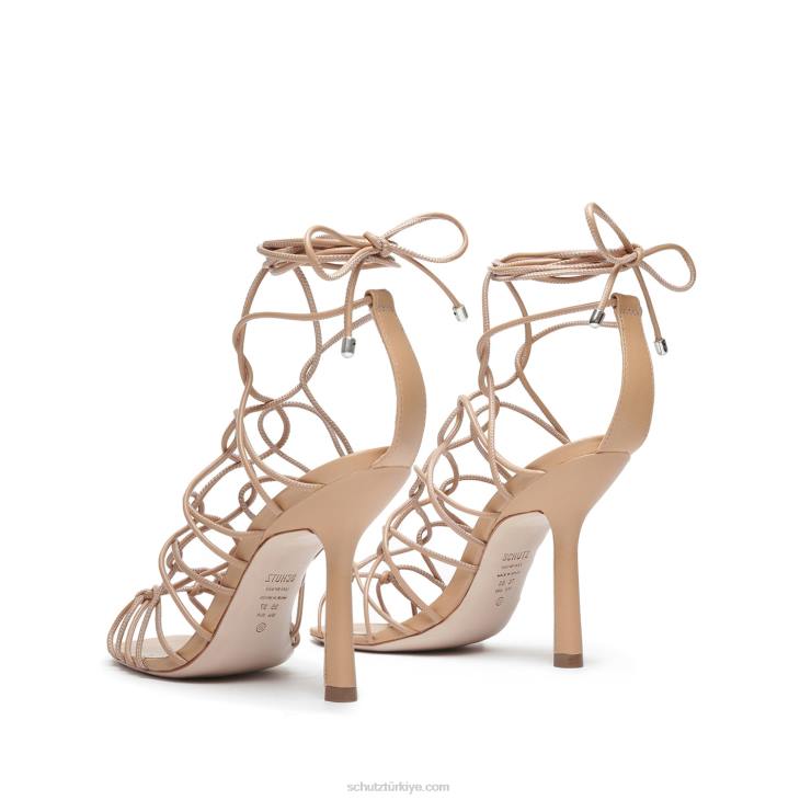 Schutz N42F322heyde deri sandalet bal beji