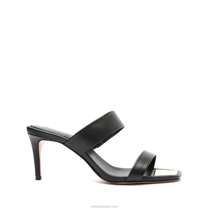 Schutz N42F327aruana deri sandalet siyah