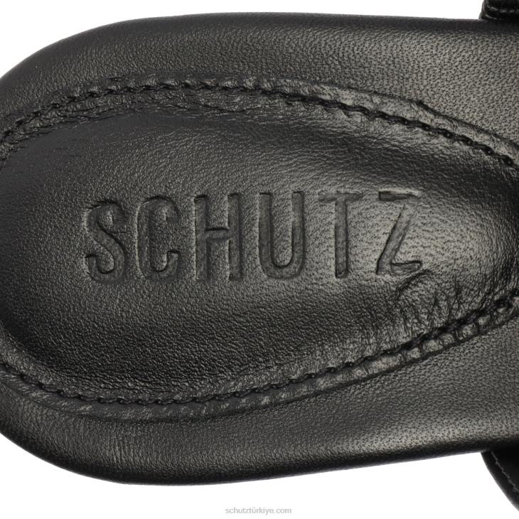 Schutz N42F327aruana deri sandalet siyah