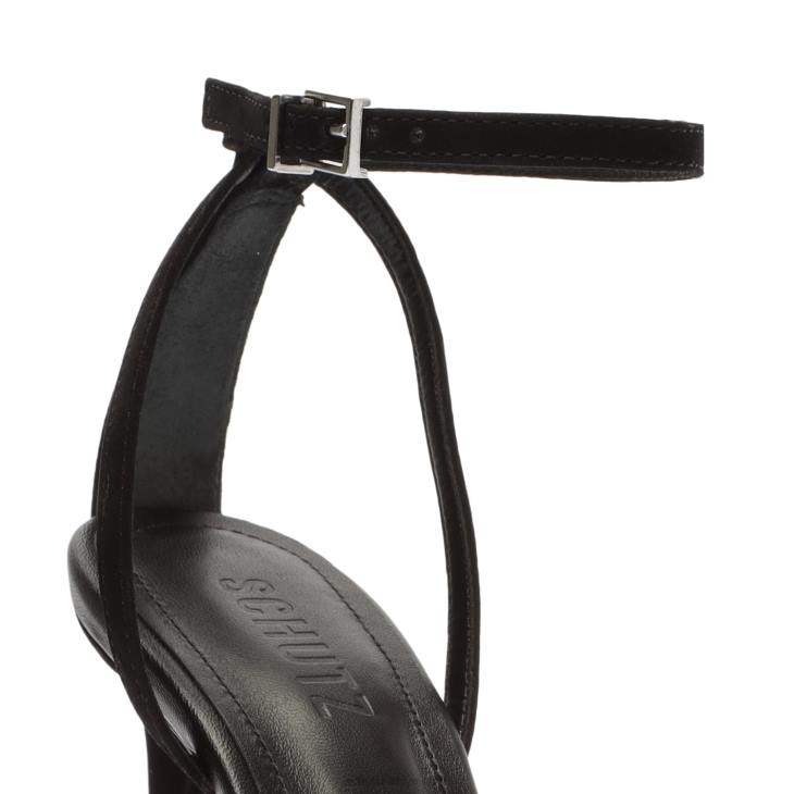 Schutz N42F332loule nubuk ve taşlı sandalet siyah