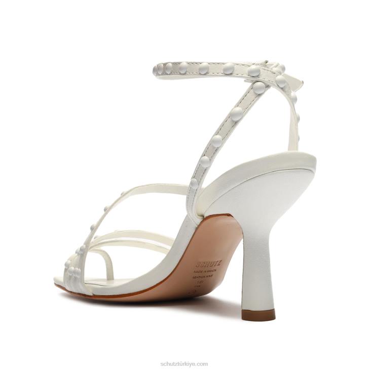 Schutz N42F333anne orta napa deri sandalet beyaz