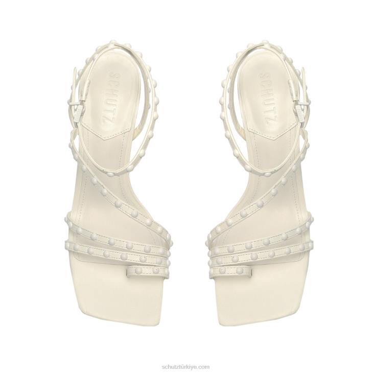 Schutz N42F333anne orta napa deri sandalet beyaz