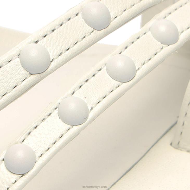 Schutz N42F333anne orta napa deri sandalet beyaz