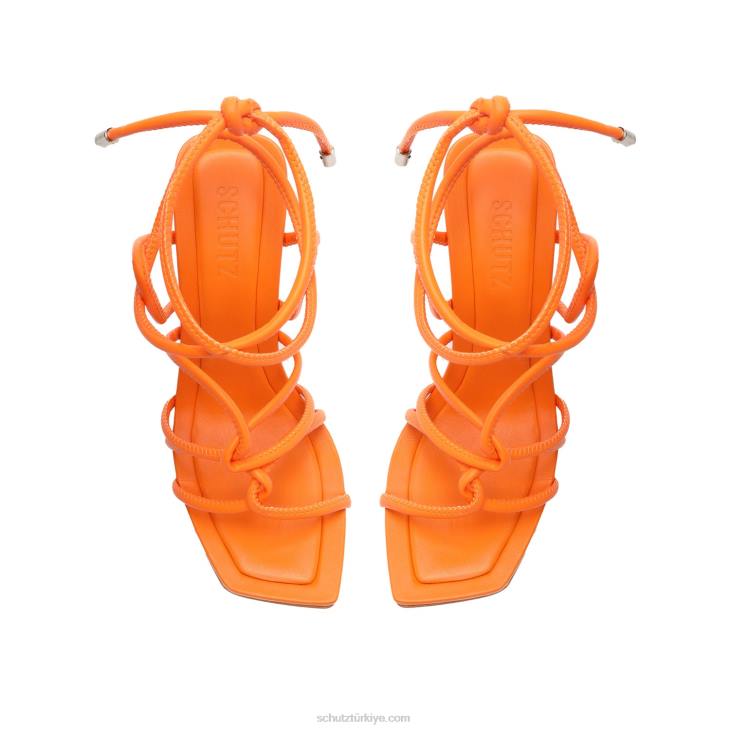 Schutz N42F337toller deri sandalet parlak mandalina