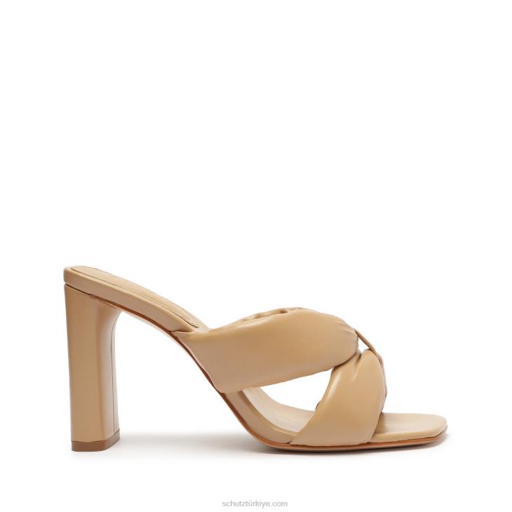 Schutz N42F33peri yüksek napa deri sandalet gerçek bej