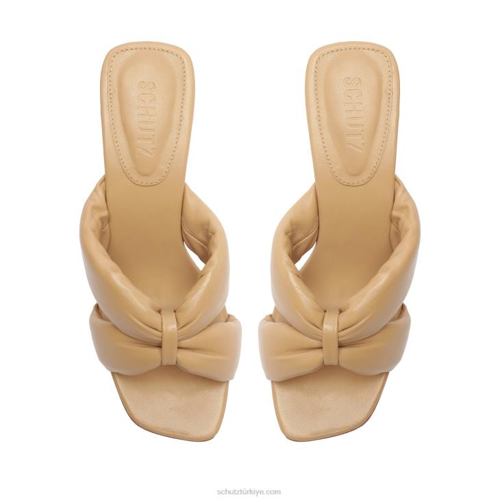 Schutz N42F33peri yüksek napa deri sandalet gerçek bej