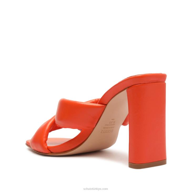 Schutz N42F34peri yüksek napa deri sandalet alev turuncu