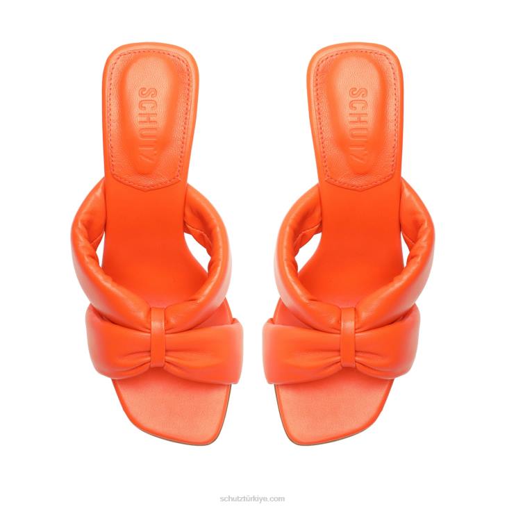 Schutz N42F34peri yüksek napa deri sandalet alev turuncu