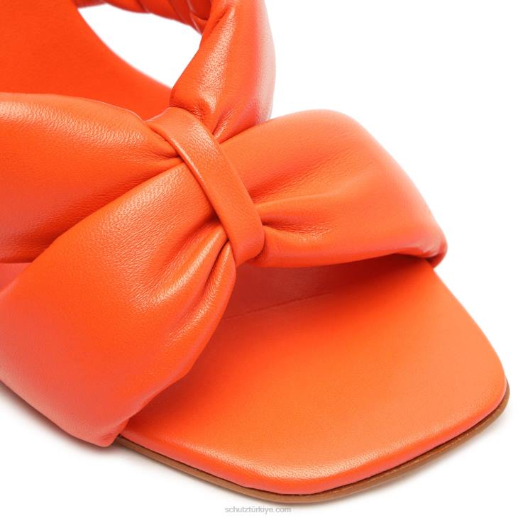 Schutz N42F34peri yüksek napa deri sandalet alev turuncu