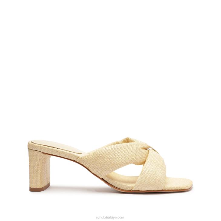 Schutz N42F35peri mid rahat hasır ve napa deri sandalet yumurta kabuğu